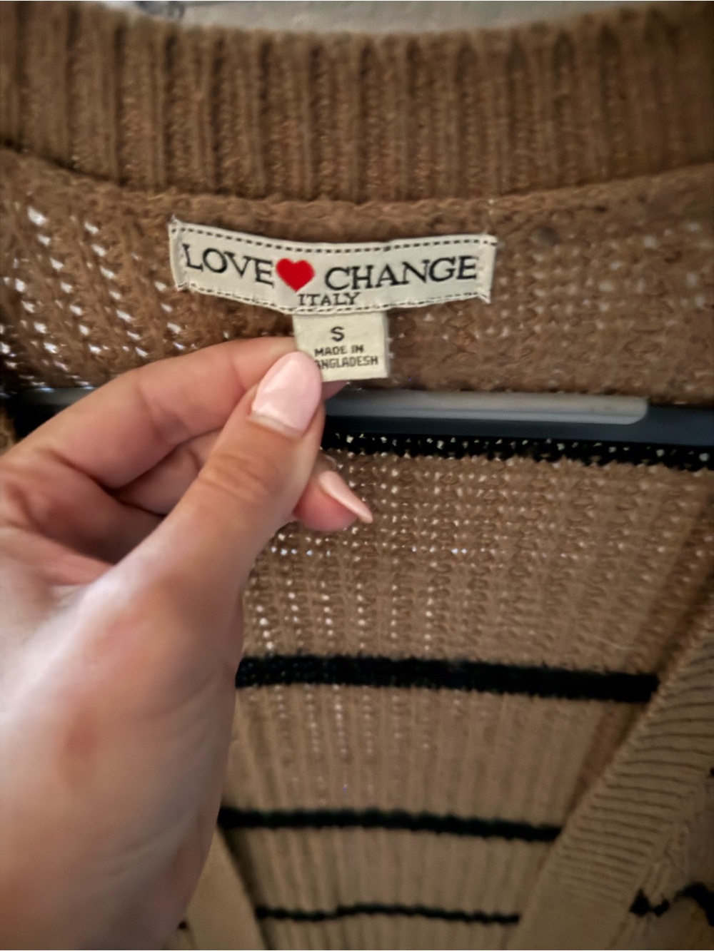 Love Change Black and Brown Striped Cardigan - Picture 2 of 3